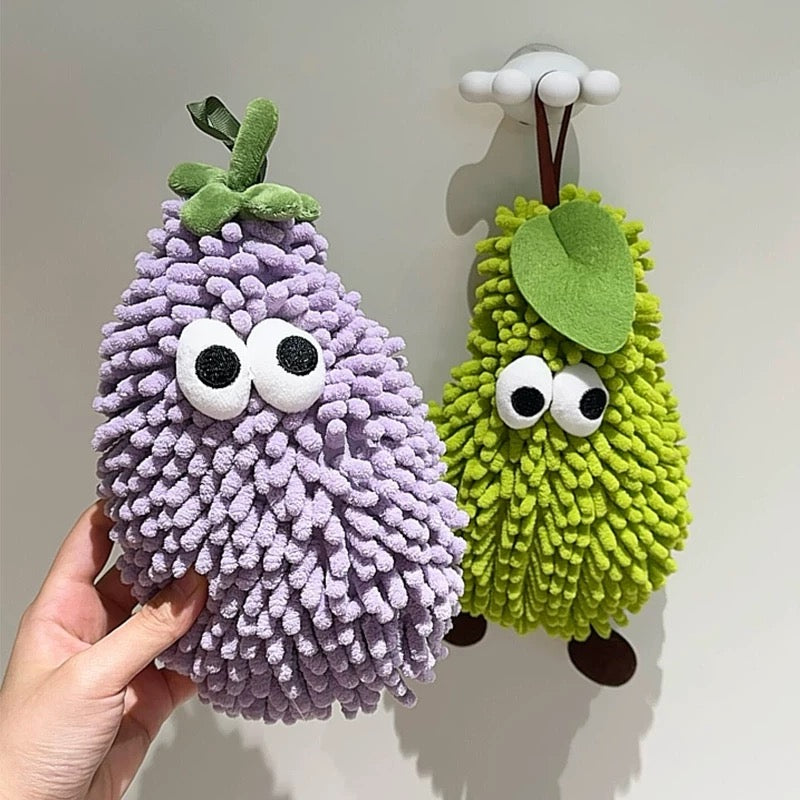 Funny Fruit Hand Towel — Soft Chenille Bathroom/Kitchen Buddy