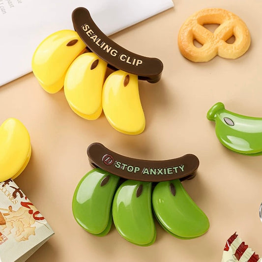 Banana Magnetic Clip Set — Fridge Magnet & Snack Sealer (2pcs)