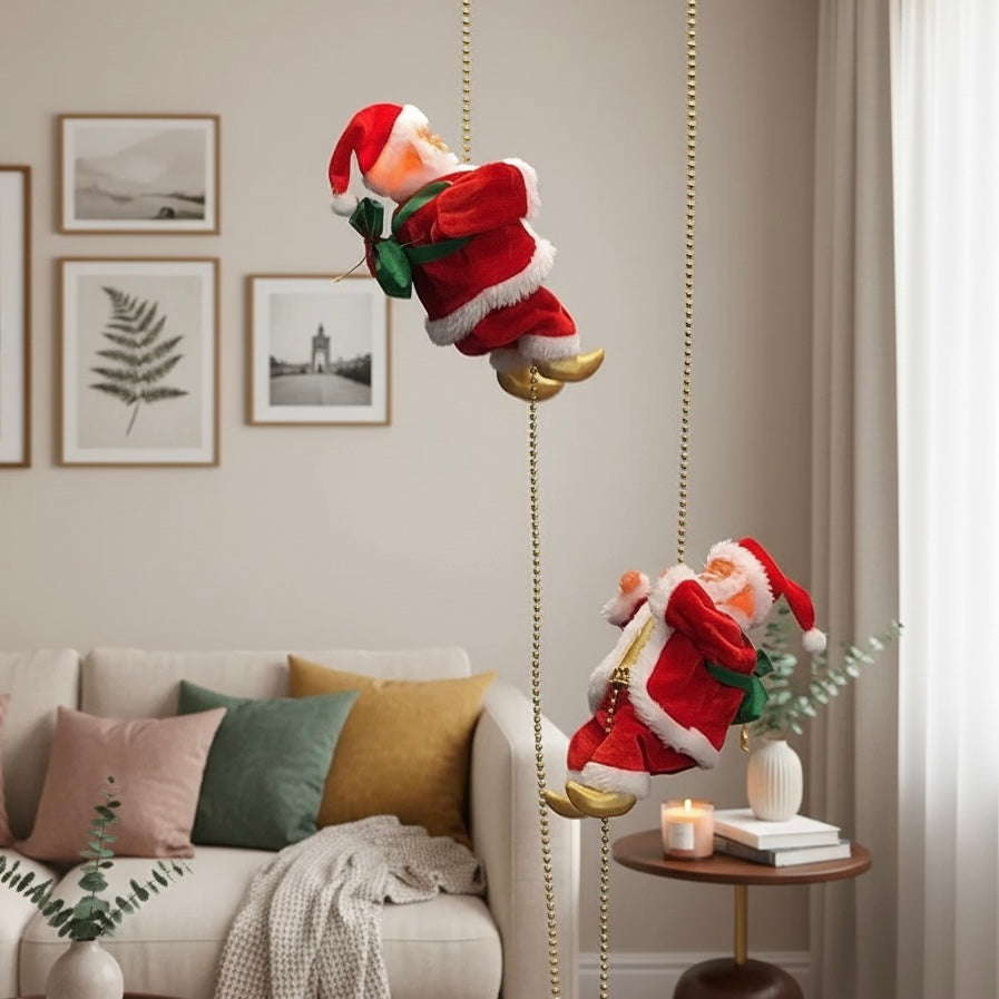 Climbing Santa Ornament — Electric Holiday Decor